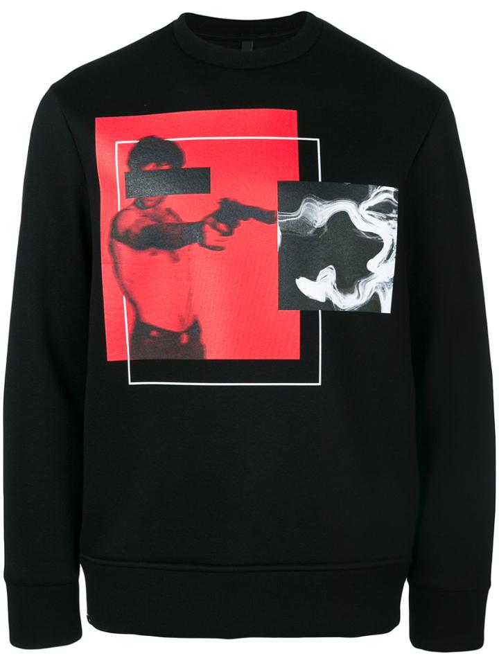 Neil Barrett Scarface Box Print Sweatshirt - Black
