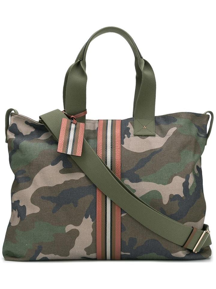 Valentino Valentino Garavani Camouflage Tote, Men's, Green, Cotton/leather