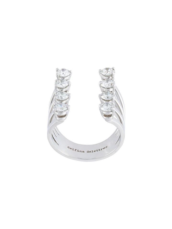 Delfina Delettrez Dots Diamond Ring, Women's, Size: 55, Metallic, Diamond/18kt White Gold