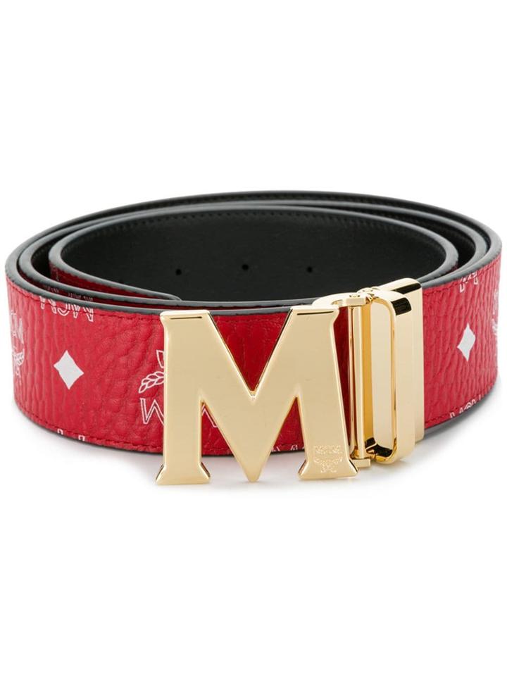 Mcm M Buckle Belt - Red