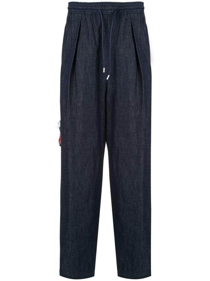 Yoshiokubo Denim Tuck Trousers - Blue