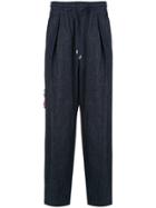 Yoshiokubo Denim Tuck Trousers - Blue