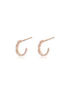 Suzanne Kalan 18k Rose Gold And Diamond Small Hoop Earrings