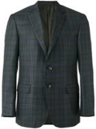 Brioni Tartan Pattern Blazer, Men's, Size: 50, Green, Cupro/wool