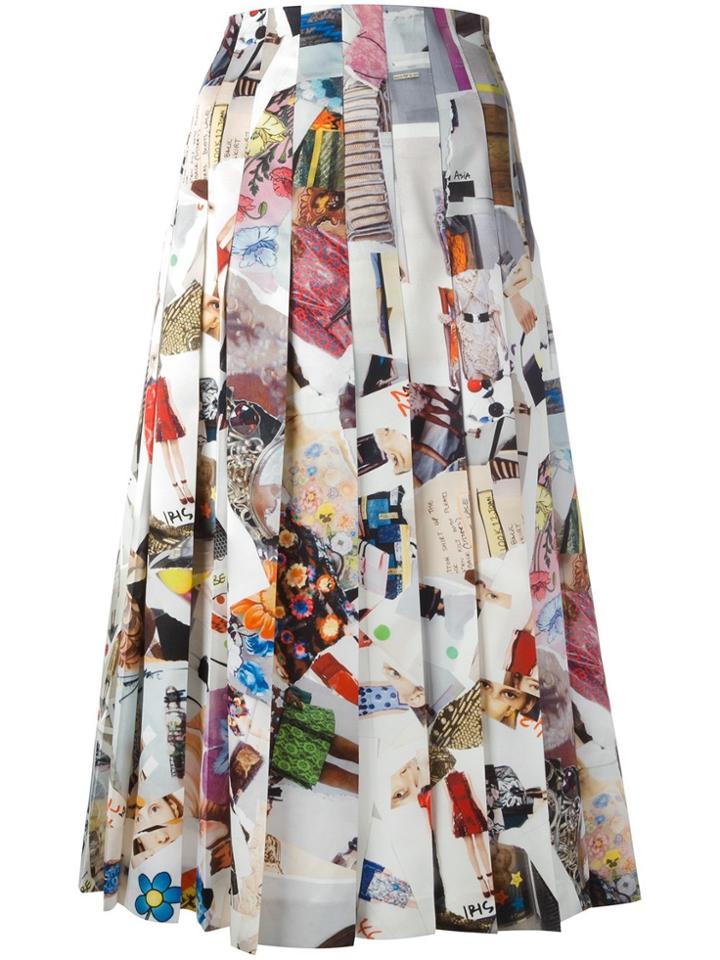 Christopher Kane Pleated Slit Skirt - Multicolour