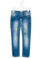 Msgm Kids - Skateboard Charm Jeans - Kids - Cotton/spandex/elastane - 10 Yrs, Girl's, Blue