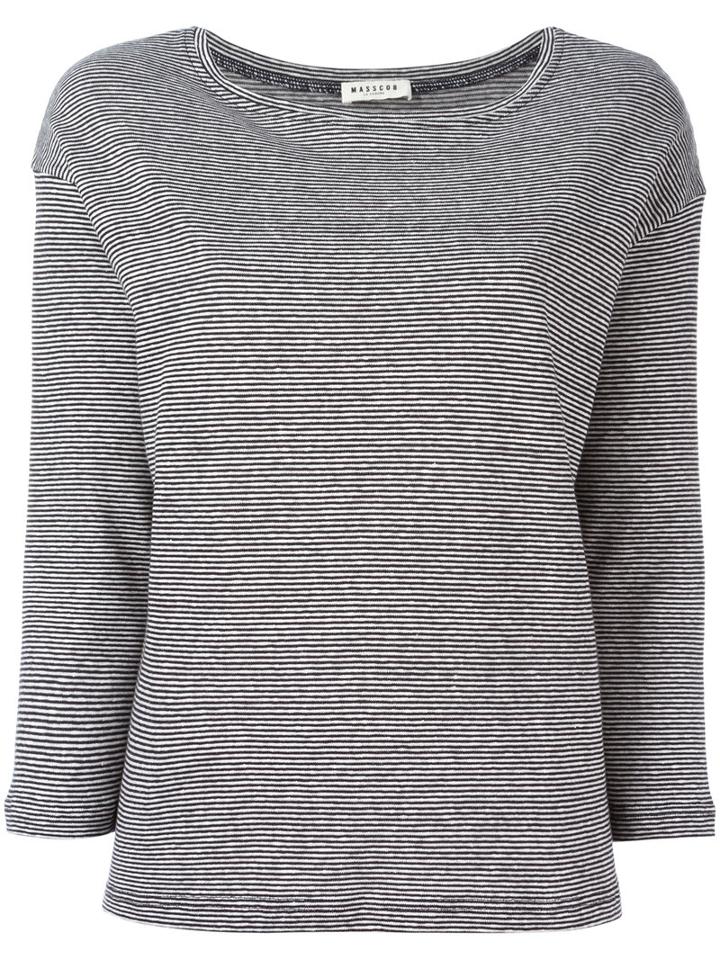 Masscob Striped Sweatshirt, Women's, Size: Large, Black, Cotton/linen/flax