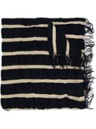 Uma Wang Striped Scarf, Women's, Black, Wool
