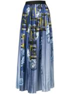 Versace Collection Pleated Maxi Skirt - Blue