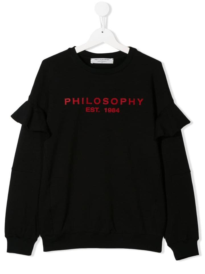 Philosophy Di Lorenzo Serafini Kids Printed Logo Sweatshirt - Black