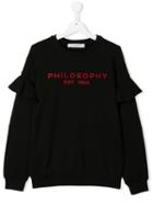 Philosophy Di Lorenzo Serafini Kids Printed Logo Sweatshirt - Black