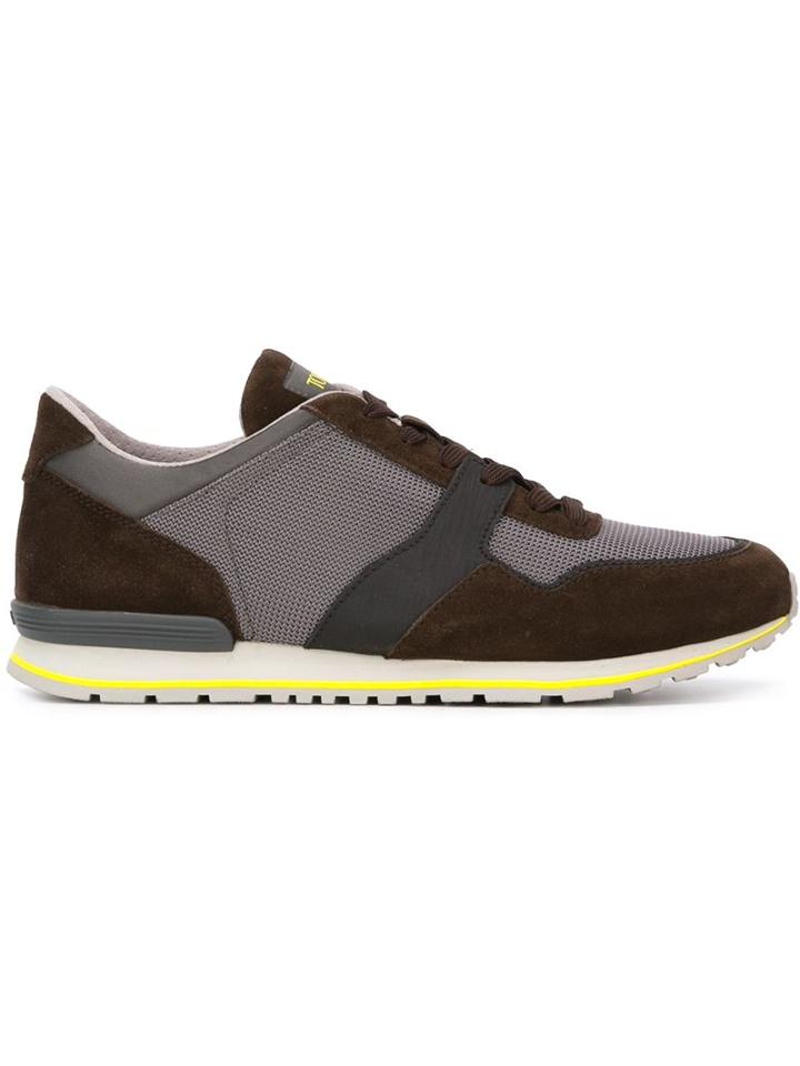 Tod S Panelled Sneakers, Men's, Size: 7, Grey, Leather/rubber/nylon