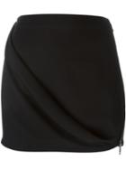 Ann Demeulemeester Zipper Detailing Skirt, Women's, Size: 38, Black, Virgin Wool
