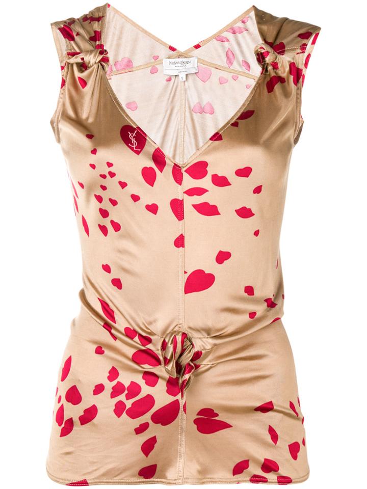 Yves Saint Laurent Vintage Hearts And Lips Logo Top - Nude & Neutrals
