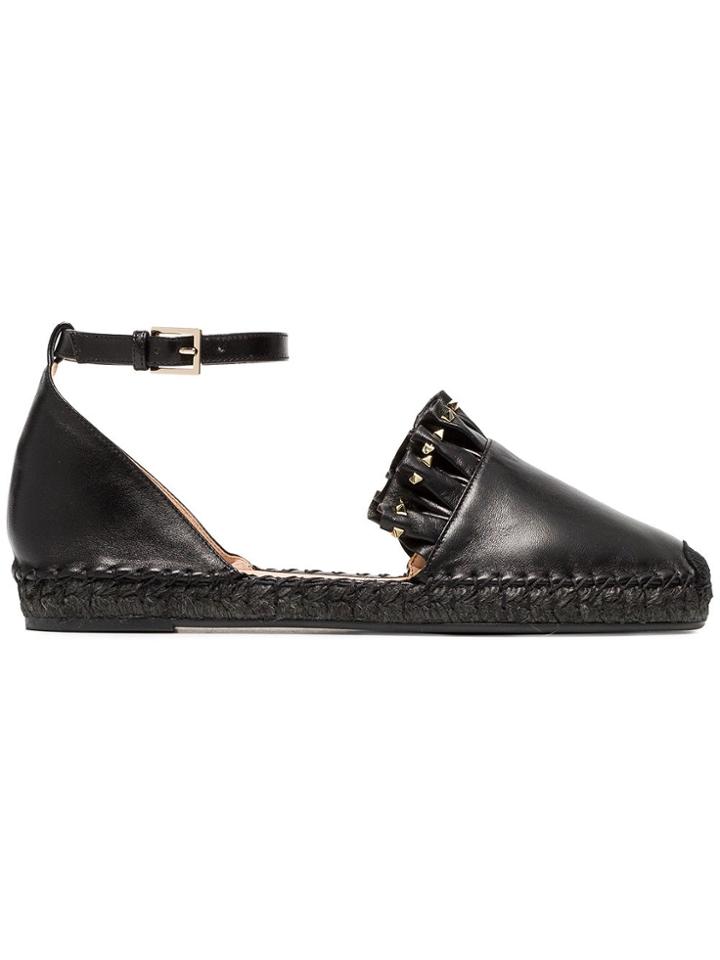 Valentino Black Very Valentino Leather Espadrilles