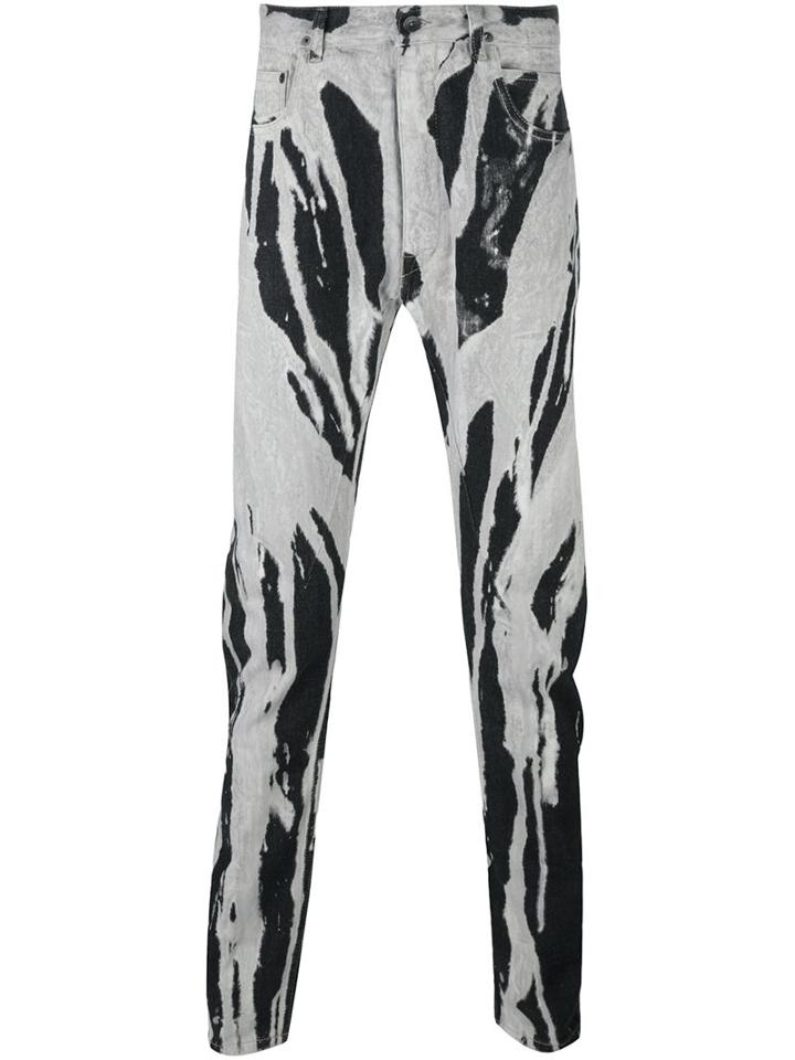 Rick Owens Drkshdw 'bleach Vomit' Trousers, Men's, Size: 29, Black, Cotton/polyester