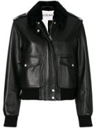 Loewe Leather Aviator Jacket - Black