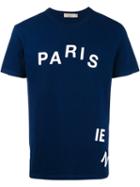 Maison Kitsuné 'parisien' Print T-shirt, Men's, Size: Large, Blue, Cotton