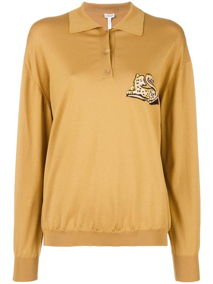 Loewe Longsleeved Polo Shirt, Women's, Size: Xs, Nude/neutrals, Cotton