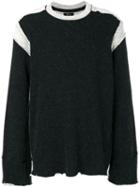 Lost & Found Ria Dunn - Contrast Panel Sweatshirt - Men - Cotton/polyamide/alpaca - S, Black, Cotton/polyamide/alpaca