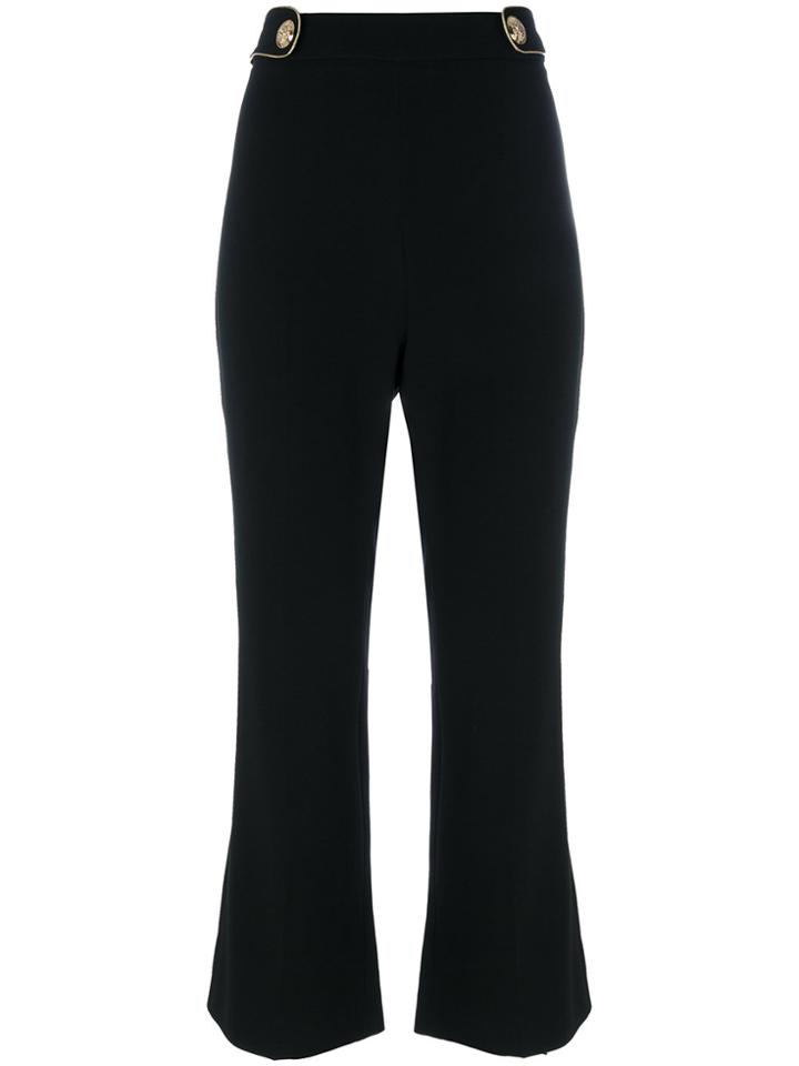 Roberto Cavalli Waist Straps Flared Trousers - Black
