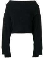 Dorothee Schumacher Off-the-shoulder Oversized Sweater - Black