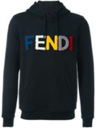 Fendi Logo Hoodie, Men's, Size: 52, Black, Cotton/wool