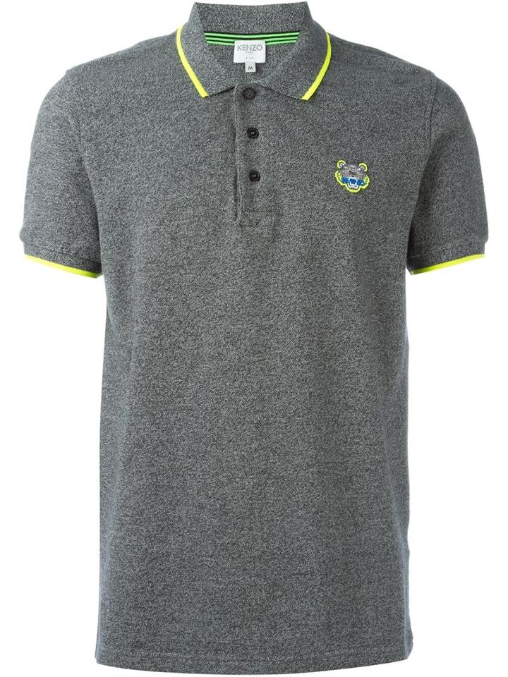 Kenzo 'tiger' Polo Shirt, Size: Xl, Grey, Cotton