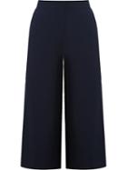 Andrea Marques High Waist Cropped Trousers, Women's, Size: 40, Blue, Viscose/acetate