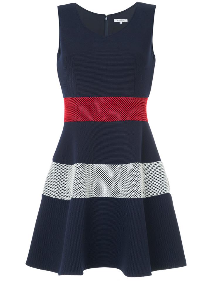 Guild Prime Mesh-panel Flared Mini Dress - Blue