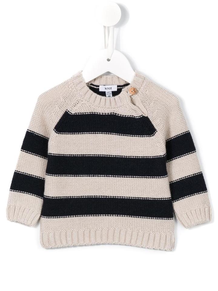 Knot - Raglan Striped Sweater - Kids - Polyamide/viscose/cashmere/merino - 6 Mth, Nude/neutrals