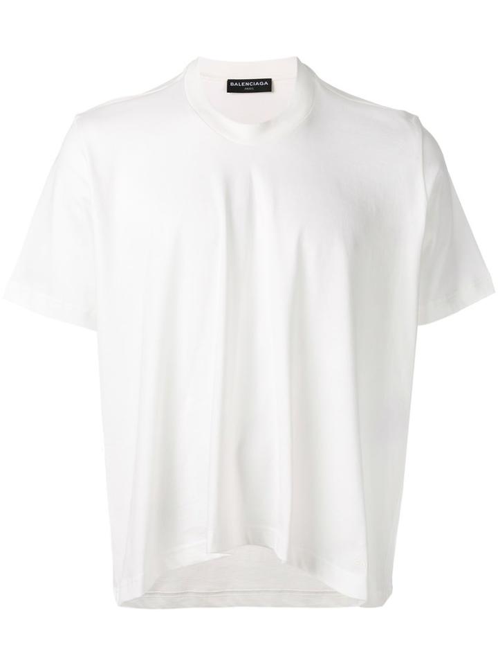 Balenciaga Draped Front T-shirt, Men's, Size: Small, White, Cotton/viscose