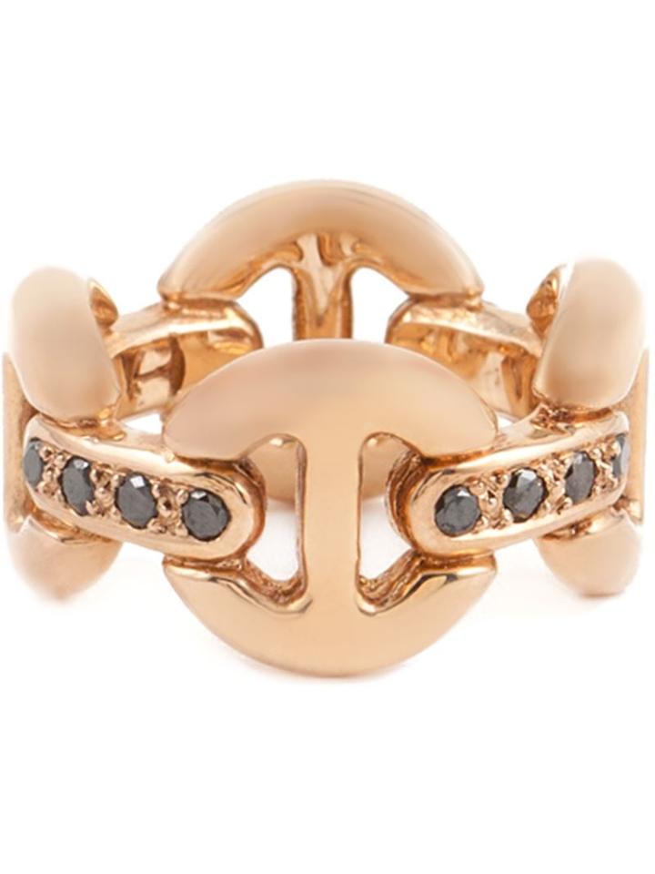 Hoorsenbuhs Quad-link Ring, Women's, Size: 7, Metallic, 18kt Rose Gold/diamond
