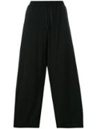 Isabel Benenato Drawstring Cropped Trousers, Women's, Size: 40, Black, Viscose/wool/spandex/elastane
