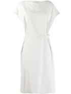 Poiret Buttoned Belt Midi Dress - White