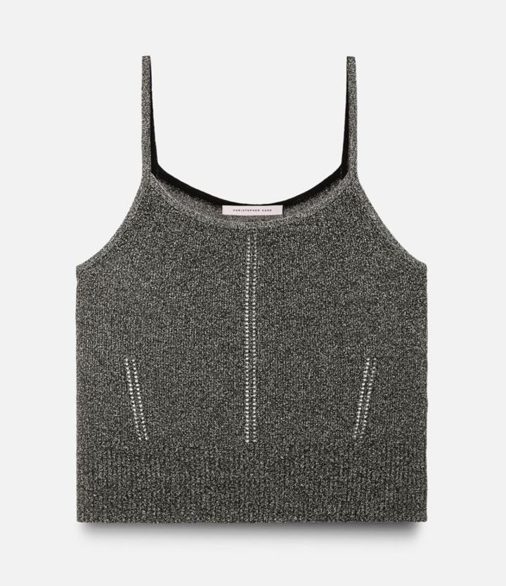 Christopher Kane Lurex Tank Top, Women's, Size: Xs, Grey, Polyamide/polyester/viscose