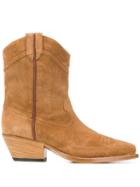 Vic Matie Western Suede Boots - Neutrals