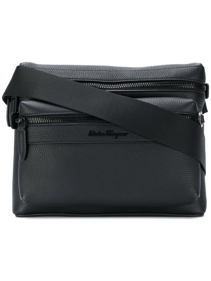 Salvatore Ferragamo Logo Shoulder Bag - Black