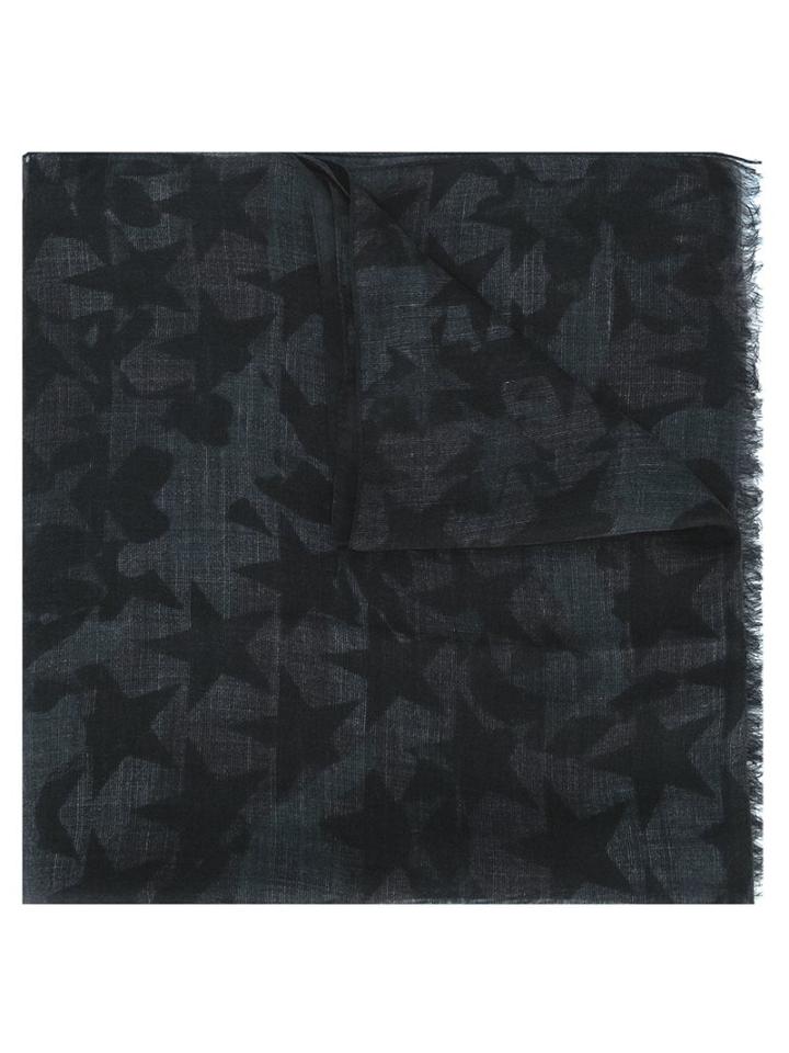 Valentino 'camustars' Scarf, Men's, Grey, Silk/modal/cashmere