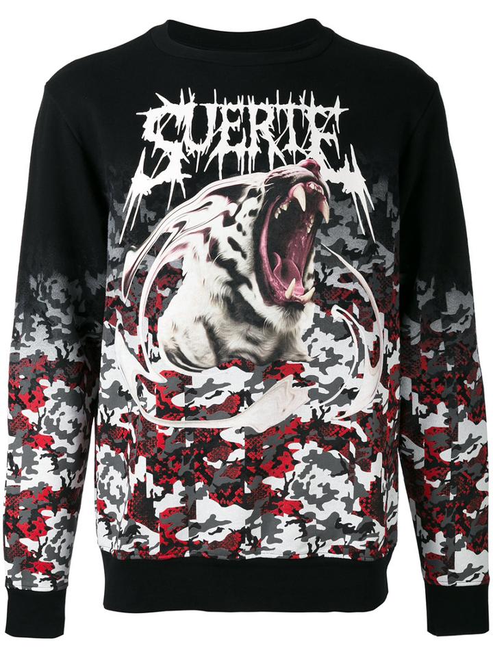 Marcelo Burlon County Of Milan Printed Sweatshirt, Men's, Size: Large, Black, Cotton