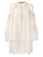 Roberto Cavalli Lace Insert Dress, Women's, Size: 42, Nude/neutrals, Silk/polyamide