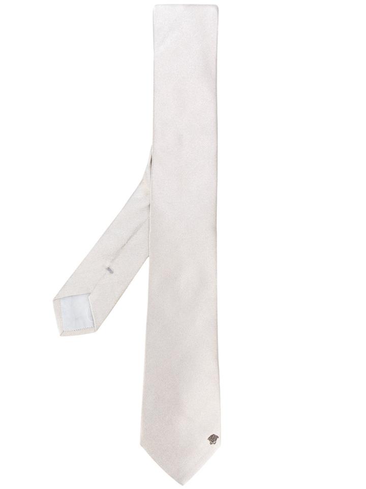 Versace Medusa Head Tie - Nude & Neutrals