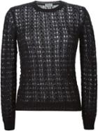 Saint Laurent Loose Knit Sweater, Women's, Size: Xs, Black, Nylon/mohair/wool/glass