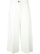 Erika Cavallini Cropped Trousers, Women's, Size: 40, White, Polyamide/virgin Wool