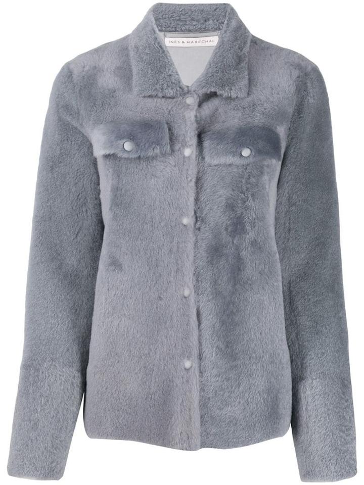 Inès & Maréchal Shearling Fitted Jacket - Grey