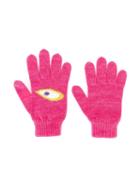 Fendi Kids Eye Detail Gloves, Girl's, Size: 16.5 Cm, Pink/purple