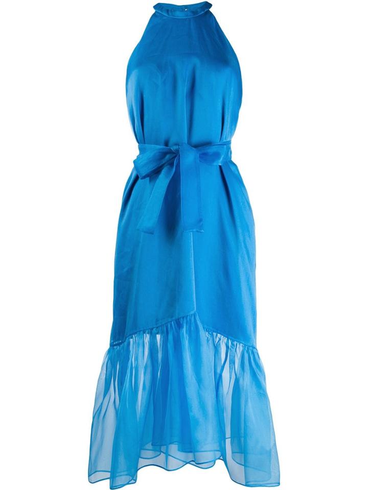 Pinko Tulle Hem Belted Dress - Blue