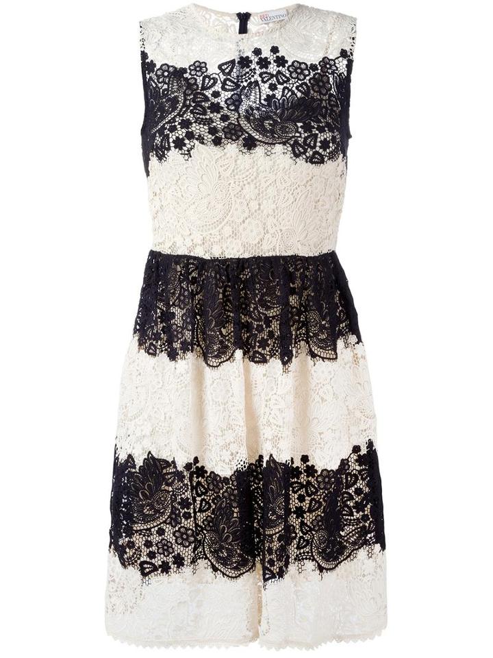 Red Valentino Lace Flared Dress, Women's, Size: 42, Nude/neutrals, Cotton/silk/polyester/polyamide