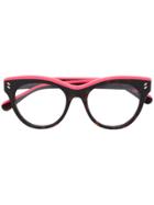 Stella Mccartney Eyewear Two-tone Tortoiseshell Glasses - Black