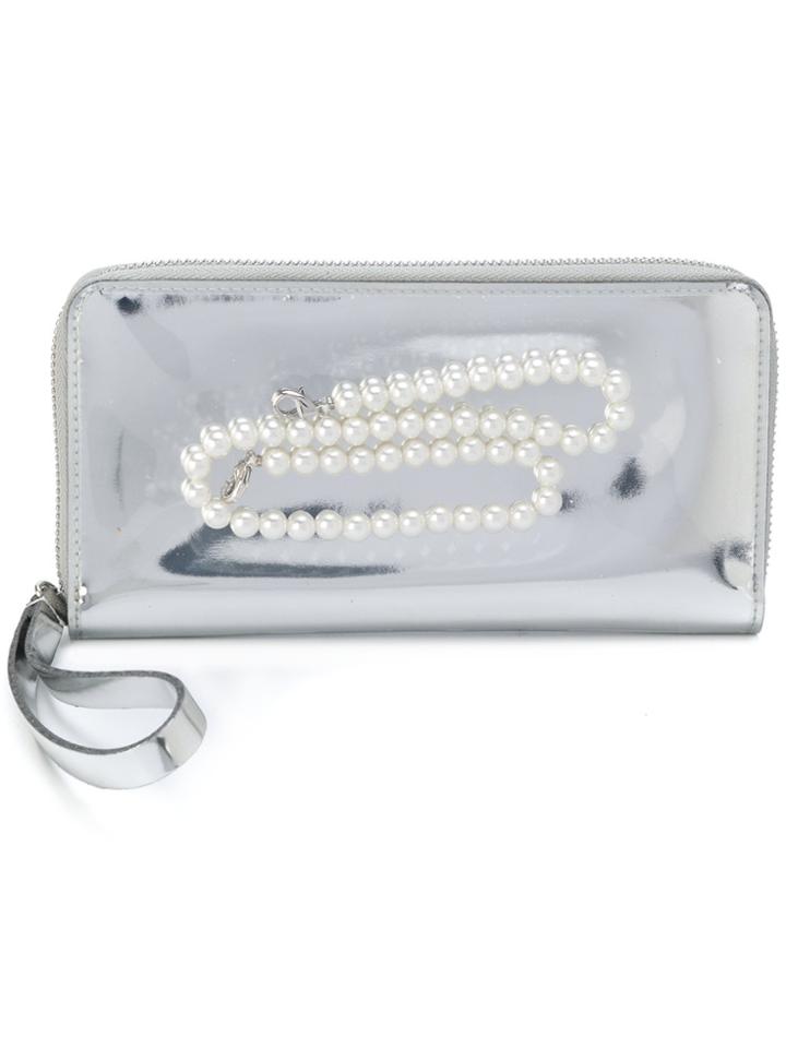 Mm6 Maison Margiela Trapped Pearl Wallet - Metallic